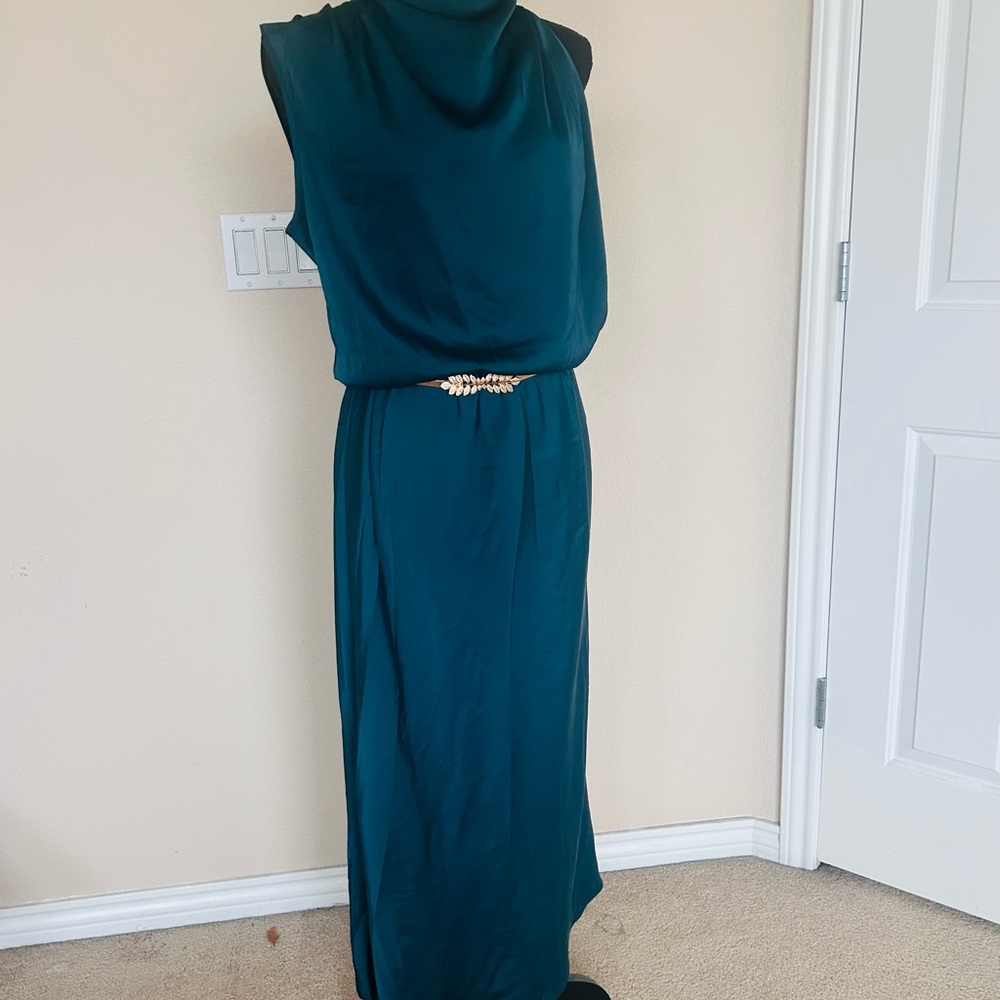 Chic dark green Sleeveless Maxi Dress